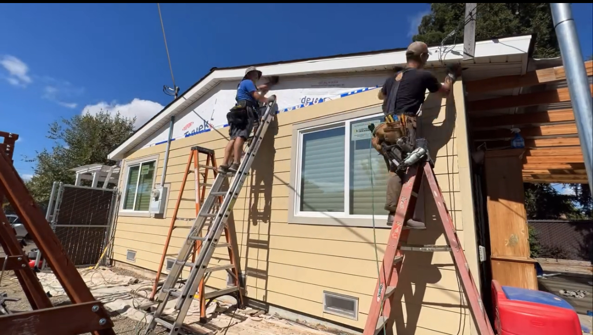 James Hardie lap siding installation in progress in Rancho Cordova, California by Pacifex Siding