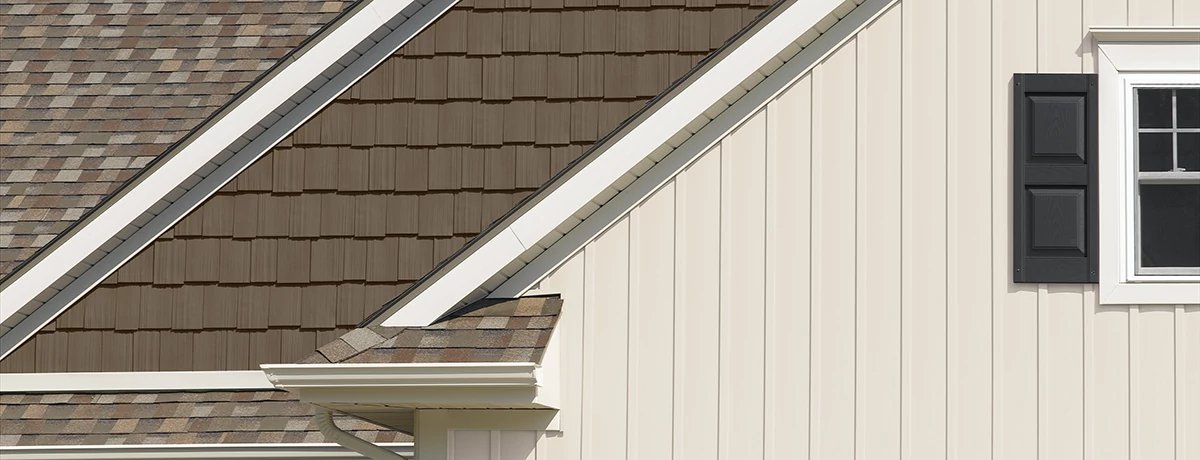 Home detail with CertainTeed vertical board and batten vinyl siding